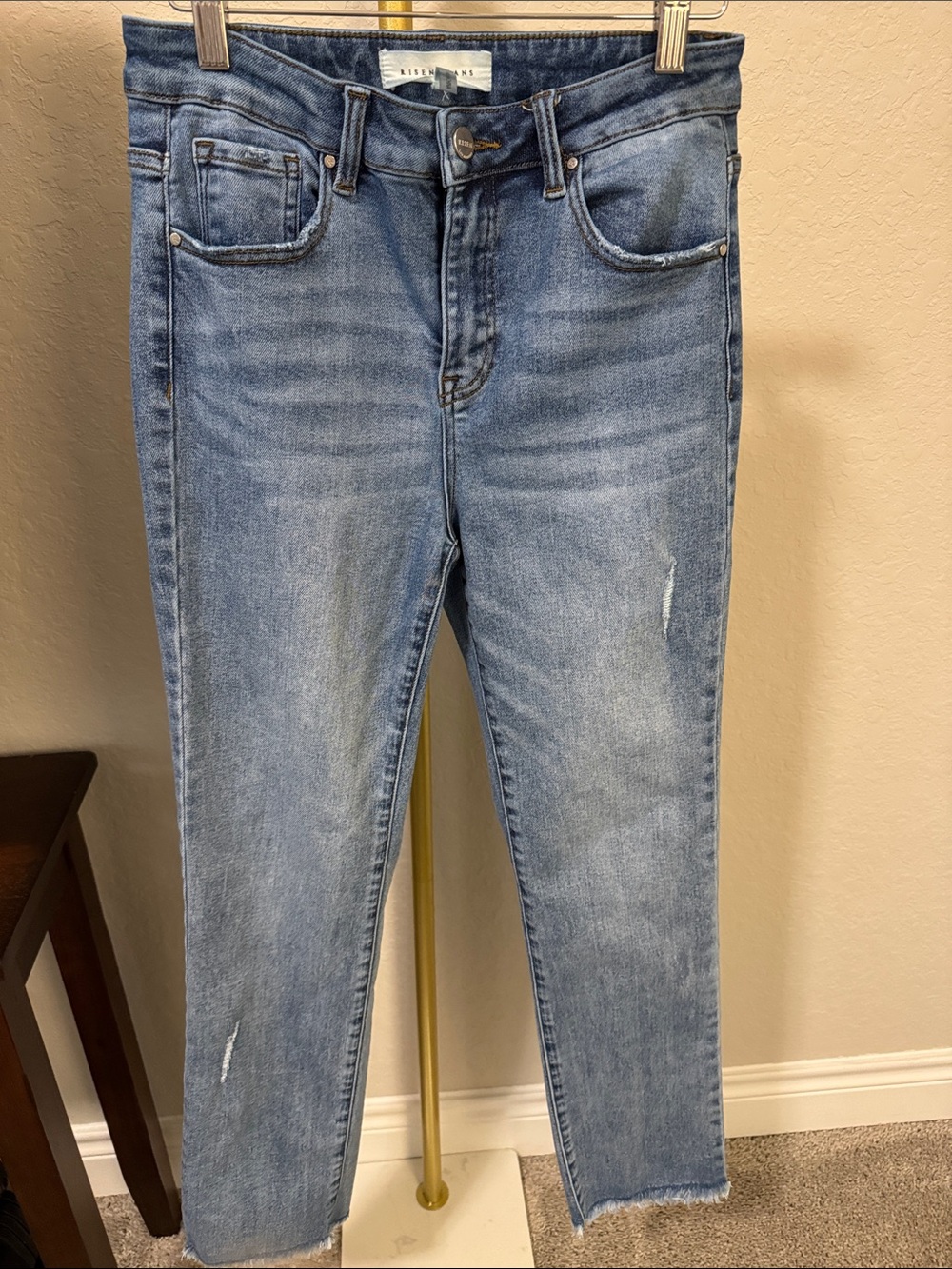 Risen Straight Leg Women's Jeans in Light Blue